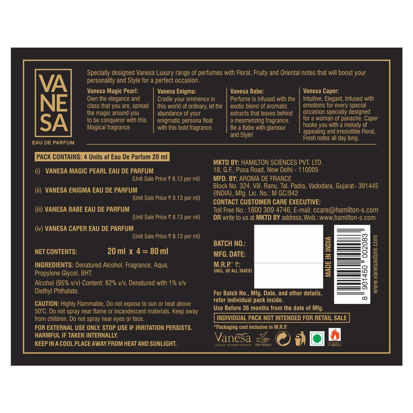 Vanesa Luxury Gift Set back side
