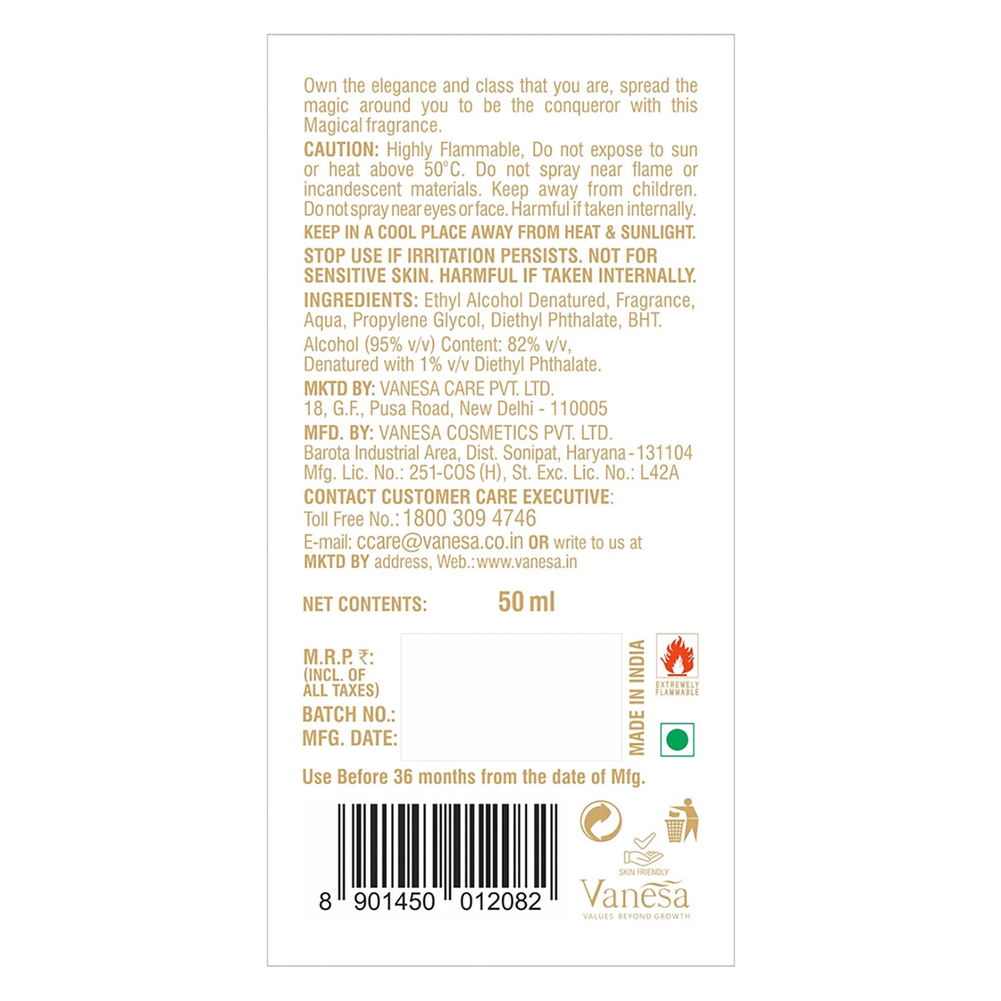 Vanesa Pack of 2 Magic Pearl Perfumes - 50ml Each