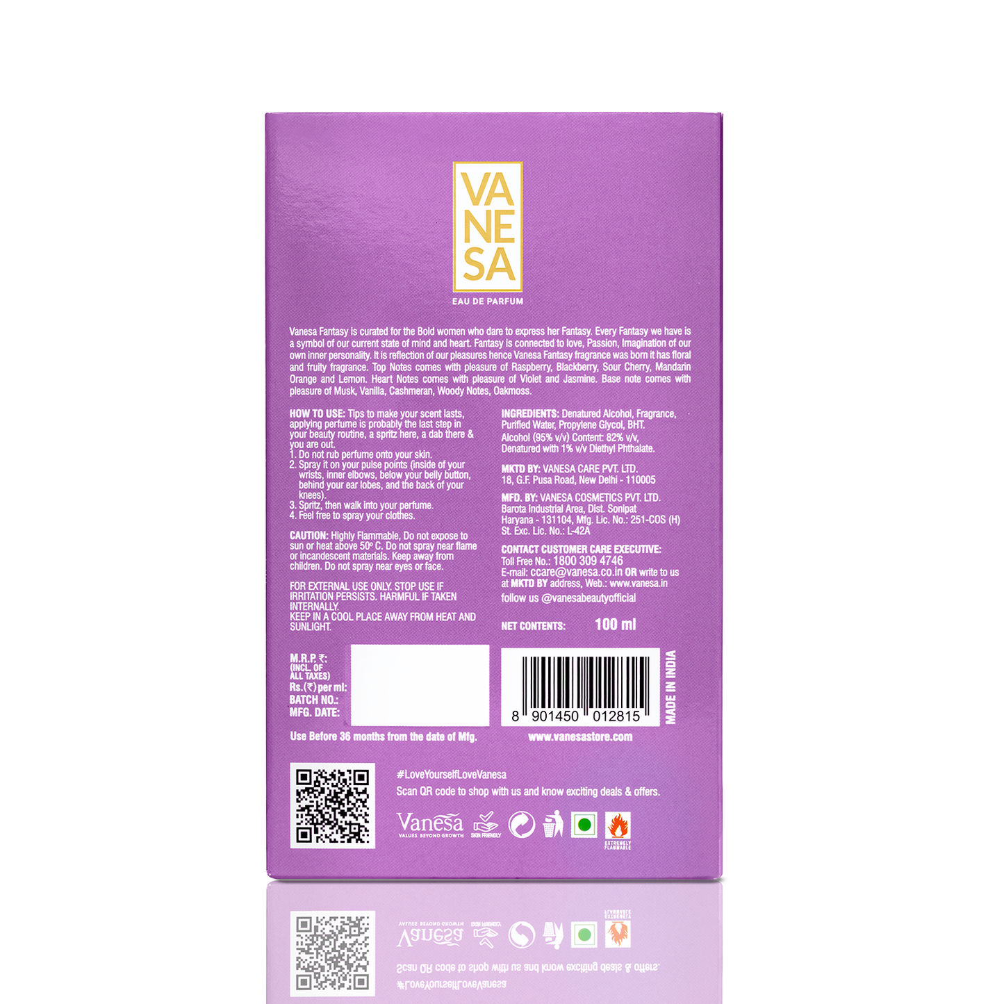 Vanesa Pack of 3 Perfumes (Fantasy 100ml + Magic Pearl 50 + Enigma 50ml)