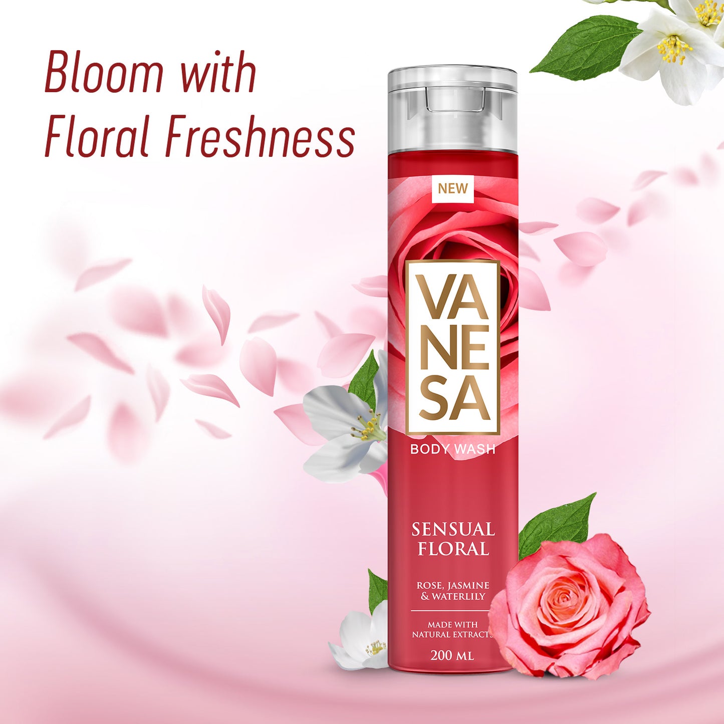 Vanesa Pack of 2 Sensual Floral Body Wash - 200 ml Each
