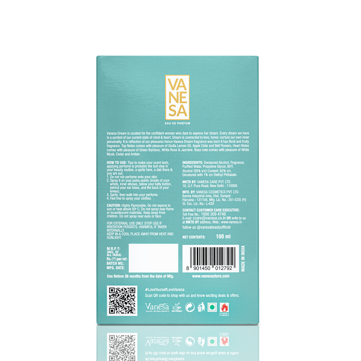 Vanesa Pack of 3 Perfumes (Dream 100ml + Mystique 50ml + Scarlet 50ml)