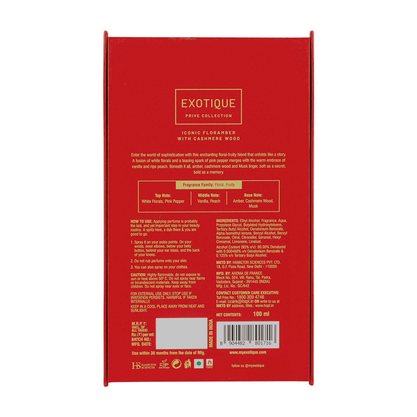 Iconic Floramber Perfume 100ml Back Side