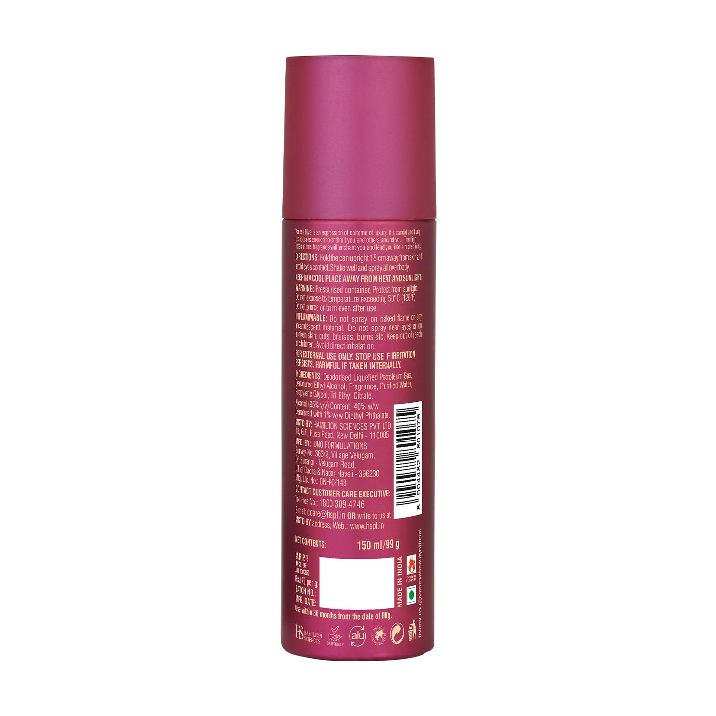 Diva Deo 150ml - Back Image