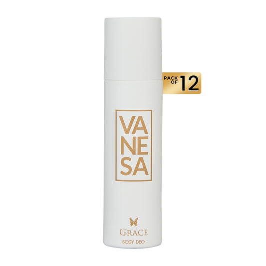 Vanesa Pack of 12 Grace Body Deodorant - 150ml Each