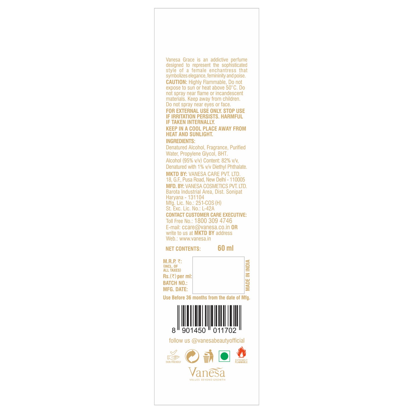 Vanesa Grace Perfume 60ml