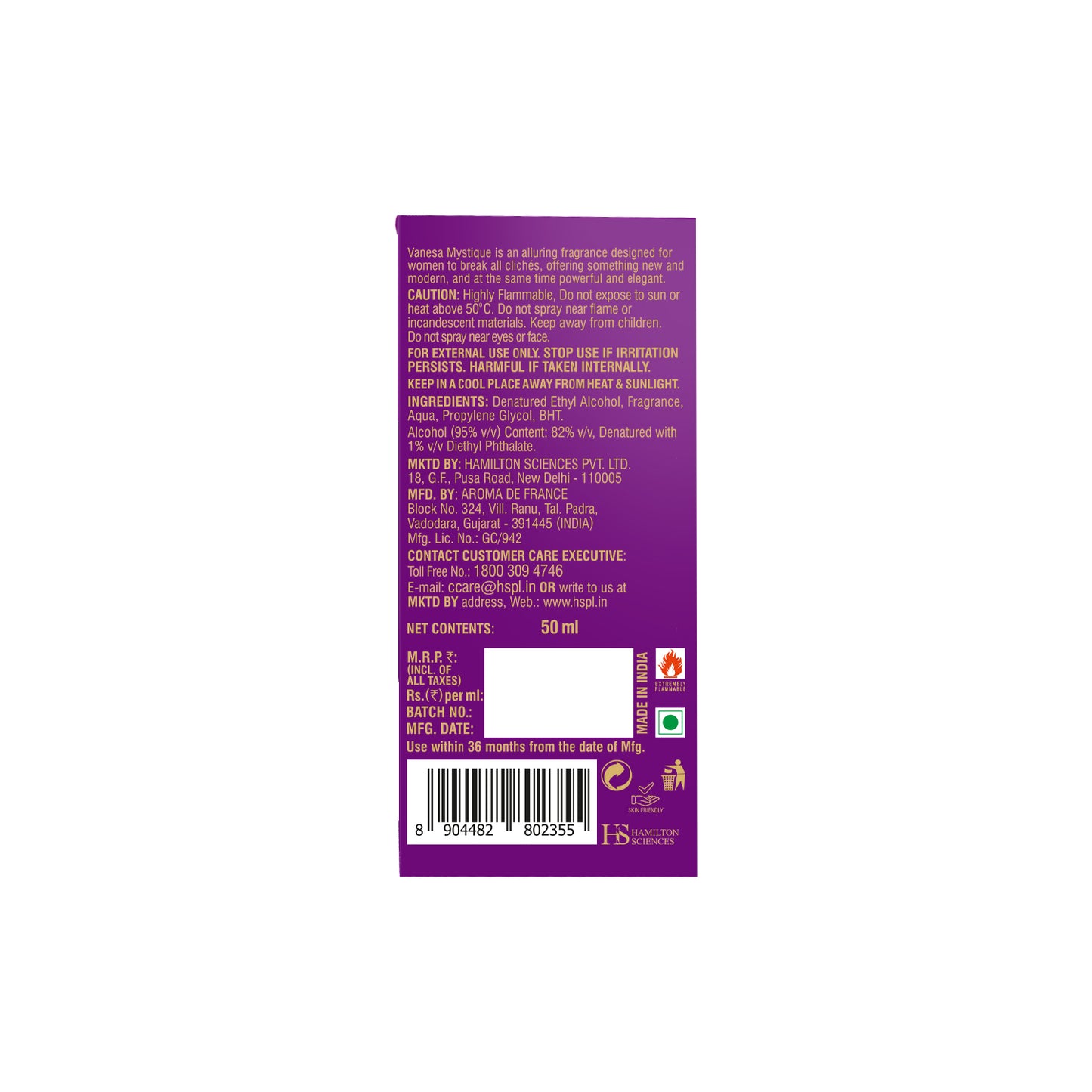 Vanesa Pack of 3 Mystique Perfume - 50ml Each