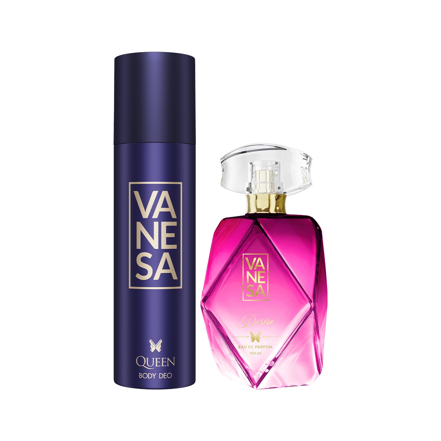 Pack Of 2 Queen Deodorant 150ml+Desire Perfume 100ml