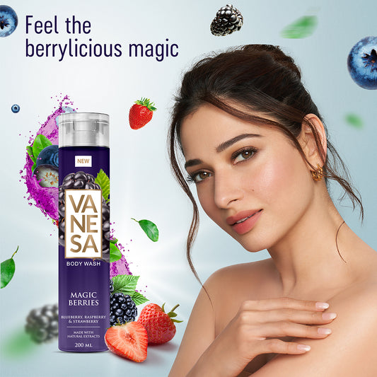 Vanesa Pack of 2 Body Washes (Magic Berries & Sensual Floral) - 200ml Each