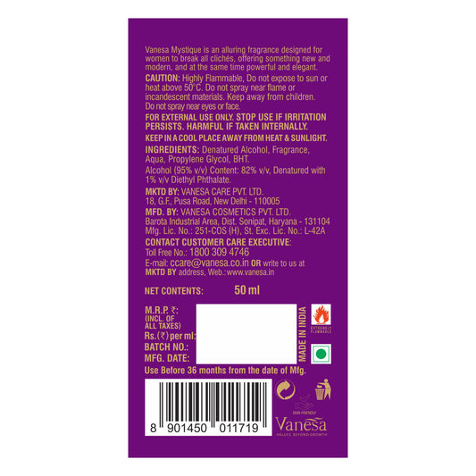 Vanesa Pack of 3 Perfume (Mystique, Magic Pearl & Enigma) - 50ml Each