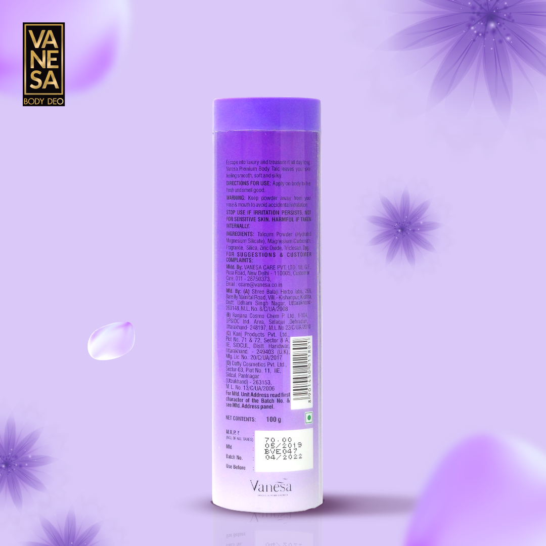 Vanesa Escape Perfumed Talc 300g