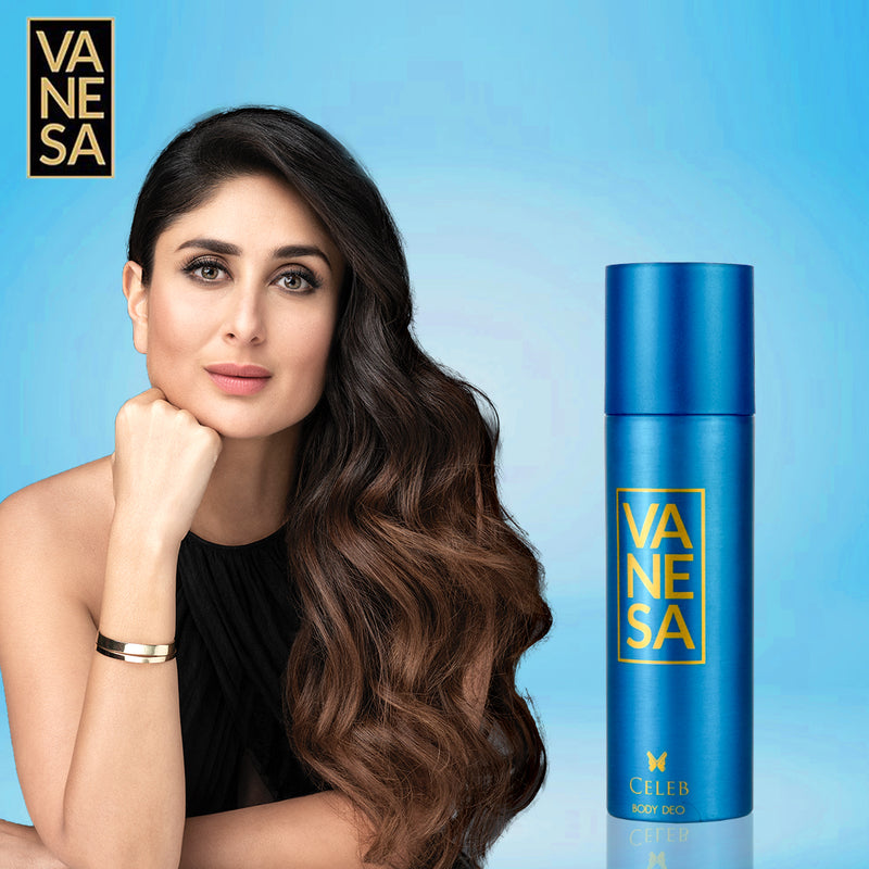 Vanesa Celeb Body Deodorant |  Long Lasting Freshness | Skin Friendly | For Women | 150 ml each | Pack of 2