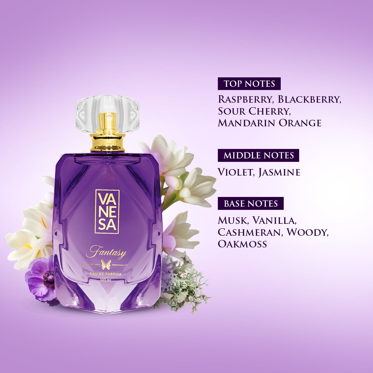 Vanesa Pack of 5 Fantasy Parfume - 100ml Each