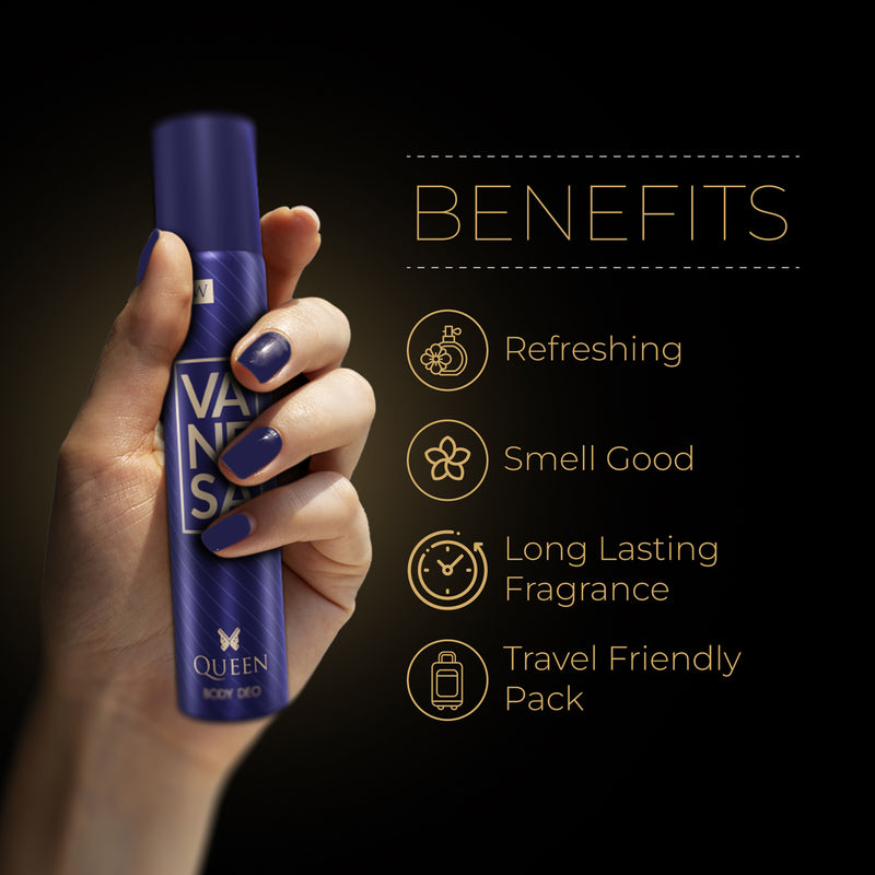 Vanesa Shero & Queen  | Long Lasting Fragrance Travel Deodorant | Pocket Friendly & Easy To Carry| For Women | 30 ml x 2