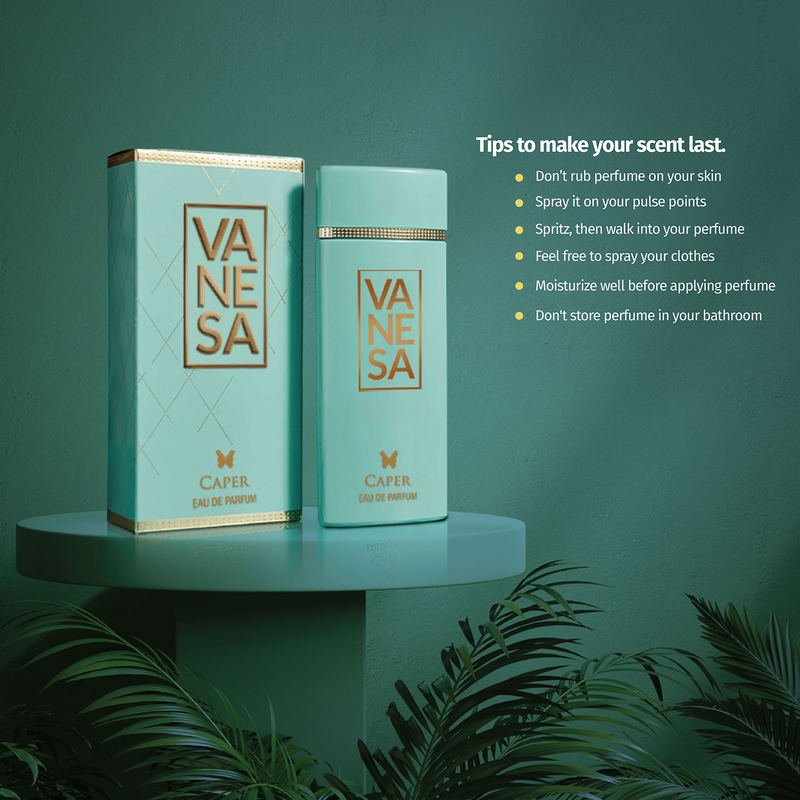Vanesa Caper Eau De Parfum | Long Lasting Fragrance Perfume | Skin Friendly  | For Women | 60 ml each | Pack of 2 |  Free Body Wash 200 ml