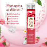 Vanesa Sensual Floral Body Wash with Rose, Jasmine & Waterlily| Made with Natural Extracts | With Glycerin | For Fresh Glowing Skin | For Women | 200 ml | Pack of 2