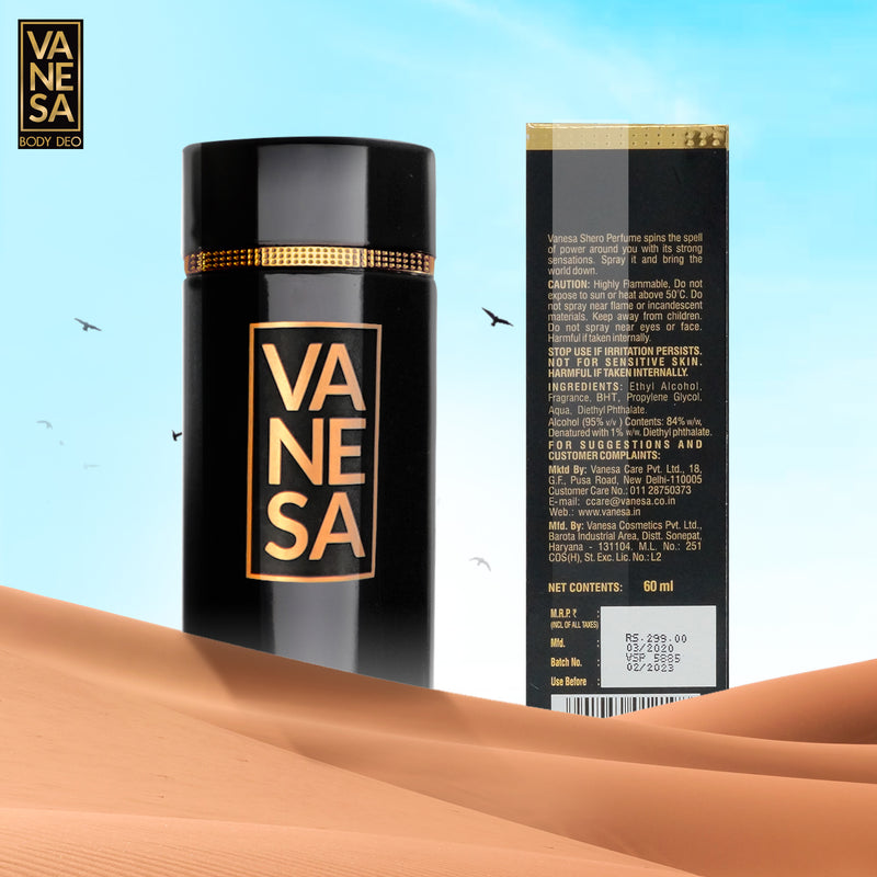 Vanesa Shero Eau De Parfum | Long Lasting Fragrance Perfume | Skin Friendly  | For Women | 60 ml | Pack of 2