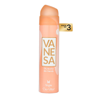 Vanesa Pack of 3 Tingle Deo Mist - 150 ml Each