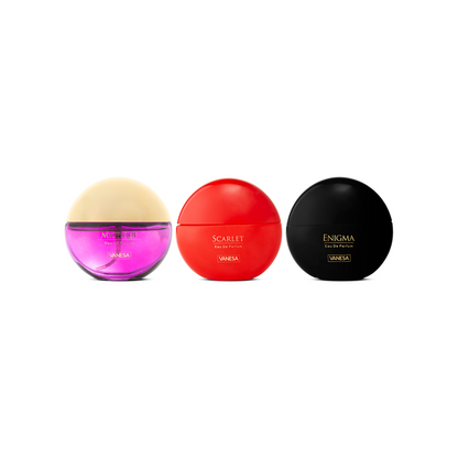 Vanesa Mystique, Scarlet & Enigma Perfume 50ml each Pack of 3
