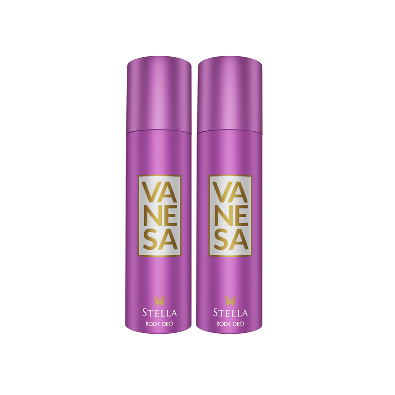 Vanesa Stella Body Deodorant |  Long Lasting Freshness | Skin Friendly | For Women | 150 ml each | Pack of 2