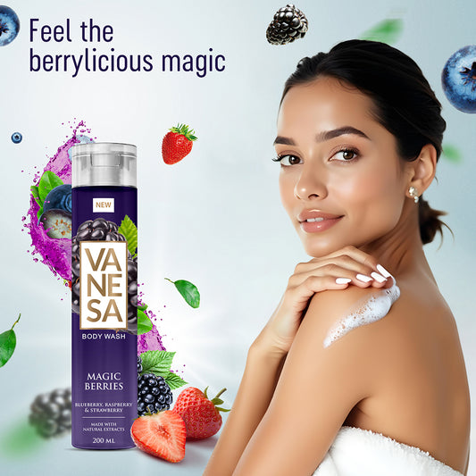 Vanesa Pack of 4 Magic Berries Body Wash - 200ml Each