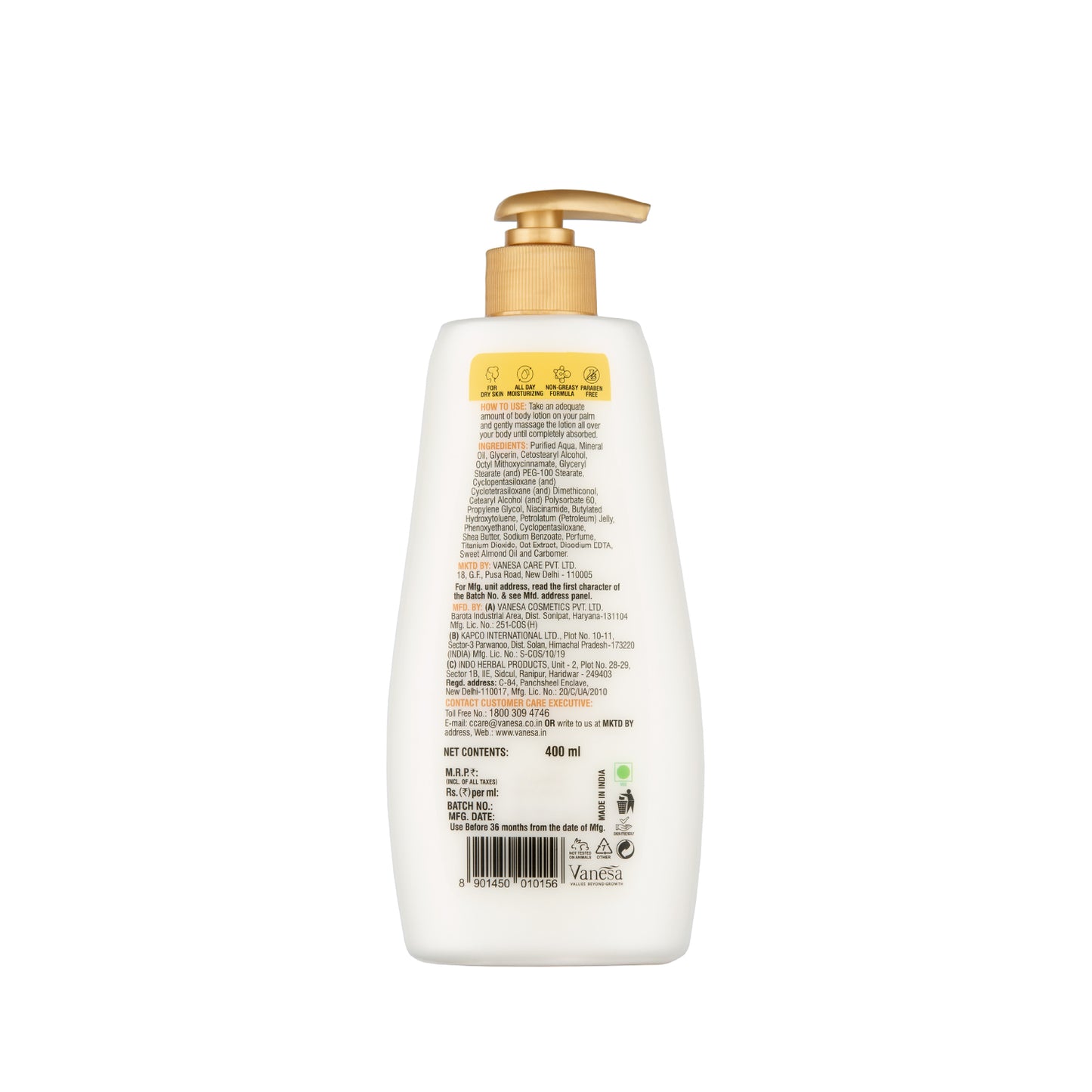 Vanesa Intense Moisture Body Lotion 400ml