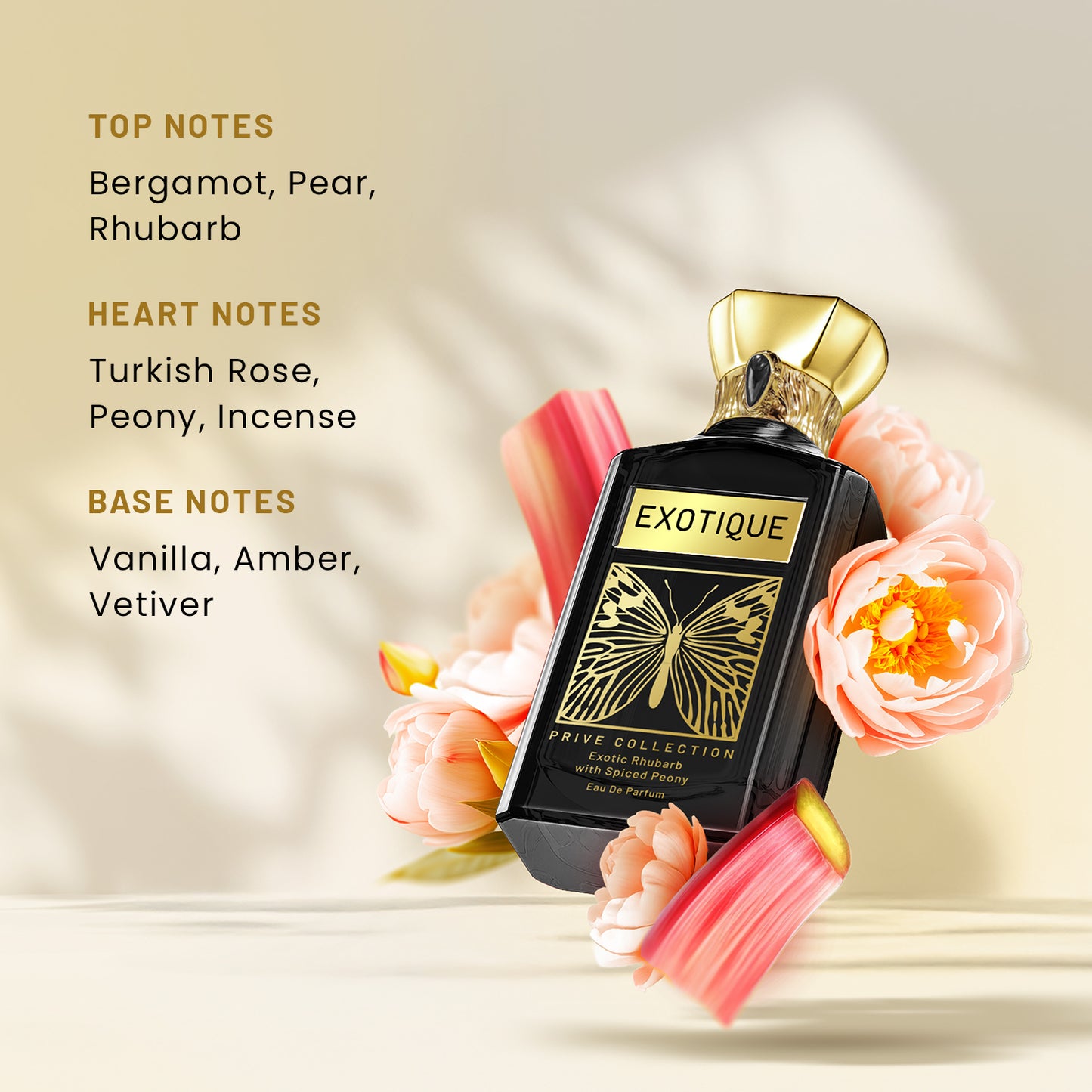 Exotique Prive Collection | Exotic Rhubarb With Spiced Peony Eau De Parfum | 100ml