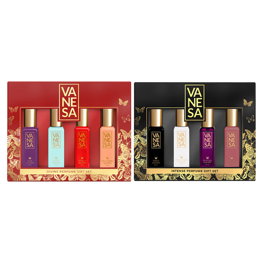Pack of 2 Perfume Gift Sets (Divine + Intense) - 4x20ml Each | VANESA