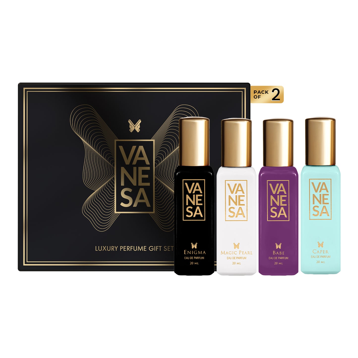 Pack of 2 Luxury Perfume Gift Sets 4x20ml Each | VANESA