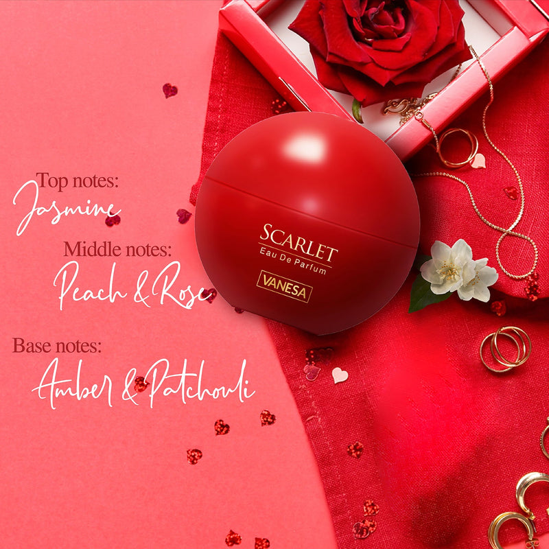 Vanesa Scarlet Eau De Parfum | Long Lasting Fragrance Perfume | Skin Friendly  | For Women | 50 ml each | Pack of 2