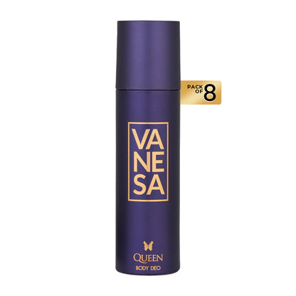 Vanesa Pack of 8 Queen Body Deodorant - 150ml Each