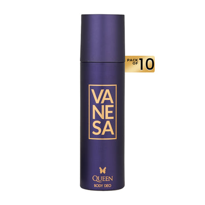 Vanesa Pack of 10 Queen Body Deodorant - 150ml Each