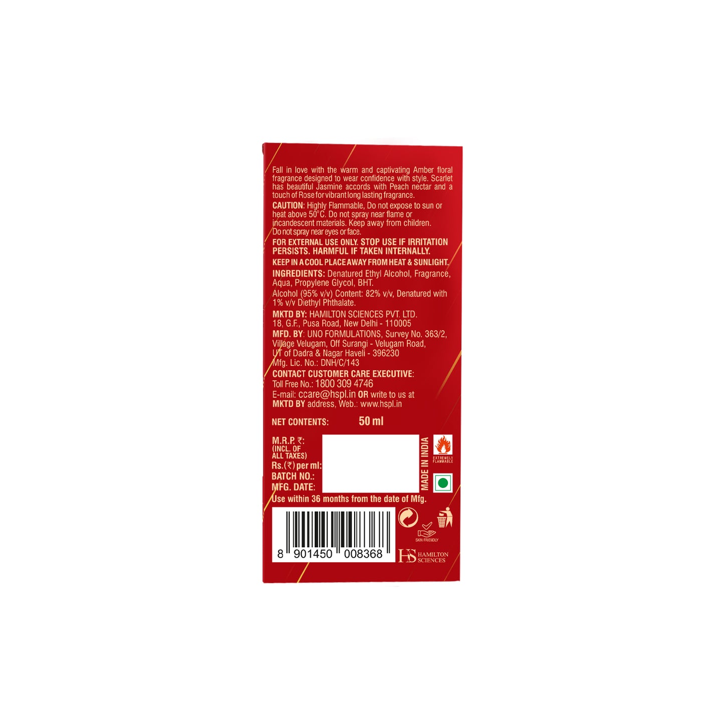 Vanesa Pack of 3 Scarlet Perfume - 50ml Each