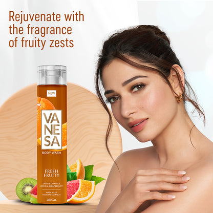 Vanesa Magic Berries, Fresh Fruity & Sensual Flora Body wash | Made with Natural Extracts | With Glycerin | For Fresh Glowing Skin | For Women | 200 ml each | Pack of 3