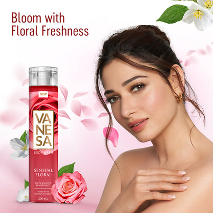 Vanesa Pack of 2 Body Washes (Magic Berries & Sensual Floral) - 200ml Each