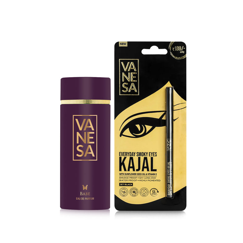 Vanesa Babe Eau De Parfum + Smokey Eye Kajal | Pack Of 2 | For Women