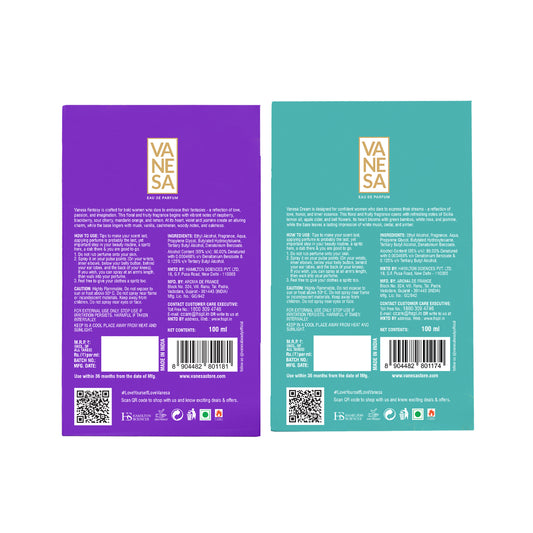 Vanesa Pack of 2 Perfumes (Fantasy + Dream) - 100ml Each