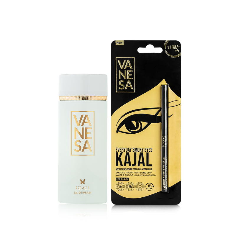 Vanesa Grace Eau De Parfum + Everyday Smokey Eye Kajal | Pack of 2 | For Women