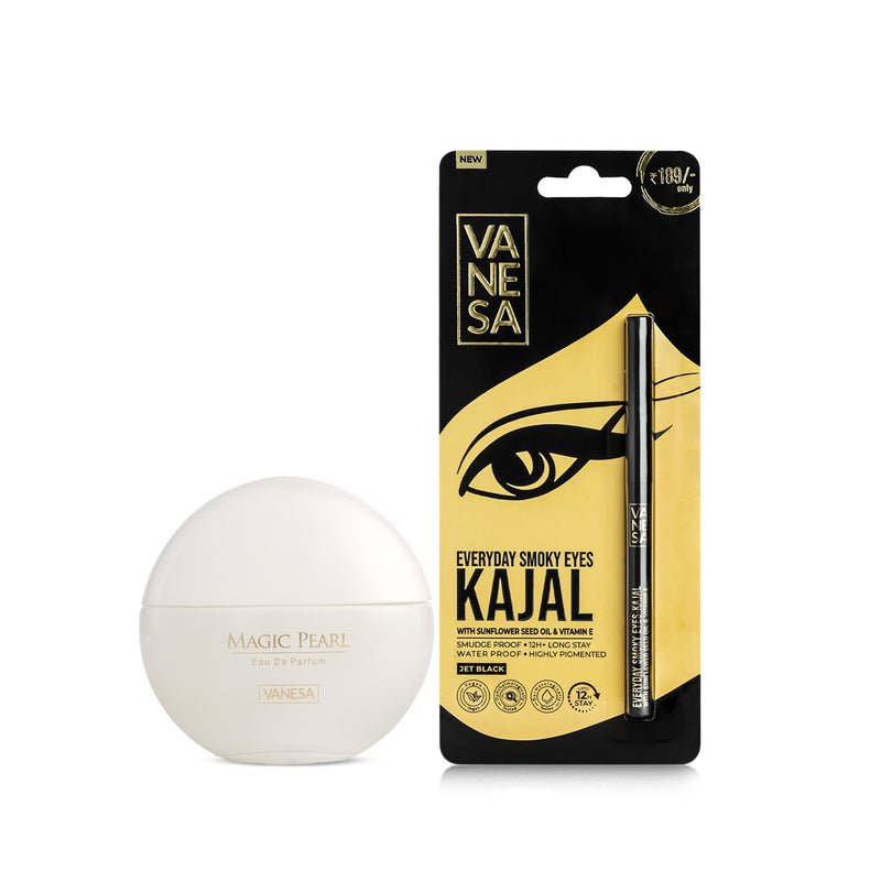 Vanesa Magic Pearl Eau De Parfum + Everyday Smokey Eye Kajal | Pack Of 2 | For Women