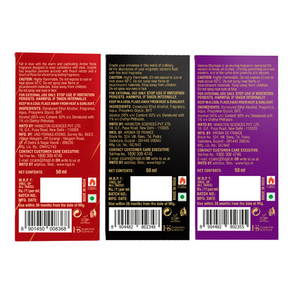 Vanesa Pack of 3 Perfume (Mystique, Scarlet & Enigma) - 50ml Each