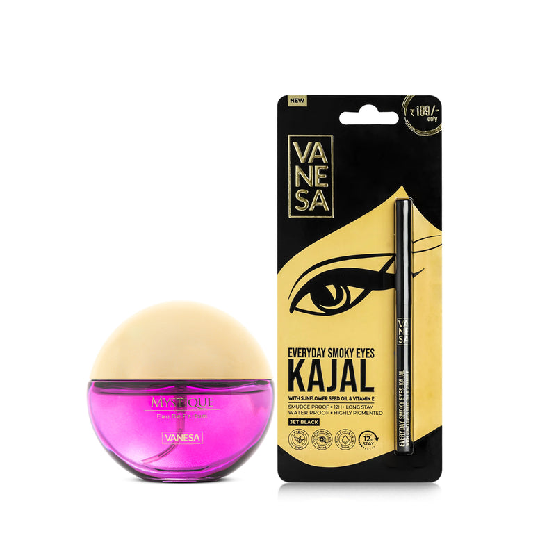 Vanesa Mystique Eau De Parfum + Everyday Smokey Eye Kajal | Pack of 2 | For Women