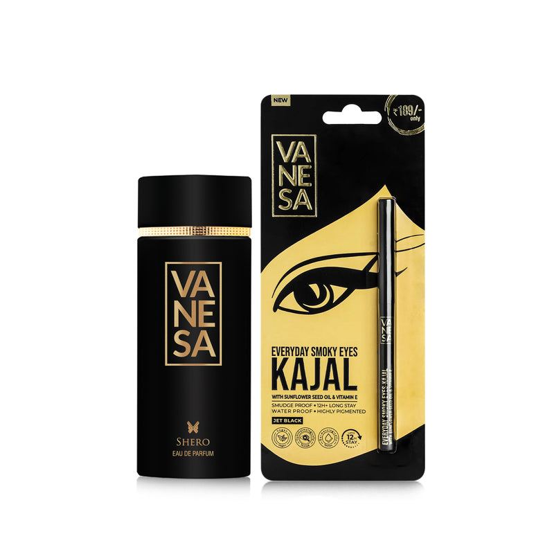 Vanesa Shero Eau De Parfum + Everyday Smokey Eye Kajal | Pack of 2 | For Women