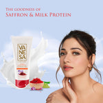 Vanesa Face Wash Saffron & Milk Protein | Enhance Skin Tone | For Daily Glowing Skin | All Skin types | 50 ml | Pack of 2