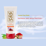 Vanesa Face Wash Saffron & Milk Protein | Enhance Skin Tone | For Daily Glowing Skin | All Skin types | 50 ml each | Pack of 2