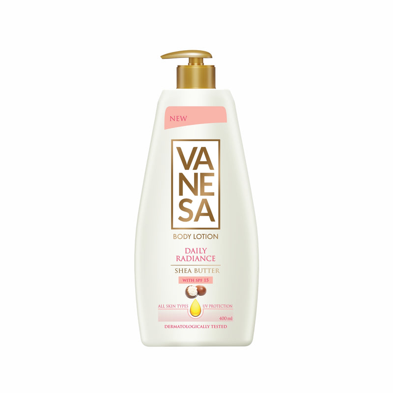 Vanesa Daily Radiance Body Lotion | Shea Butter with SPF | Sun Protection | For All Skin Types | Dermatologically Tested | 100 ml