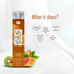 Vanesa Fresh Fruity Body Wash with Tangy Orange, Kiwi & Grapefruit | Made with Natural Extracts | With Glycerin | For Fresh Glowing Skin | For Women | 200 ml
