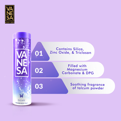 Vanesa Escape Perfumed Talc 300g
