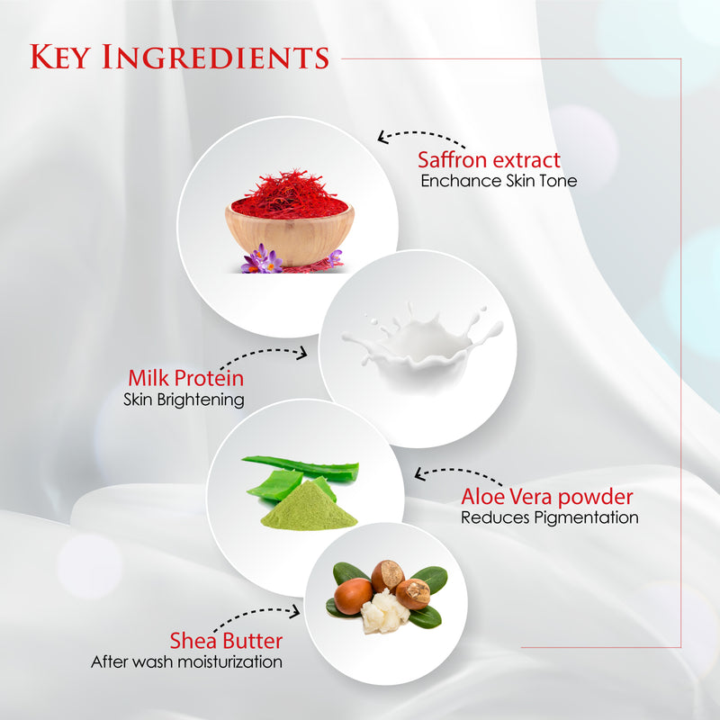 Vanesa Face Wash Saffron & Milk Protein | Enhance Skin Tone | For Daily Glowing Skin | All Skin types | 50 ml